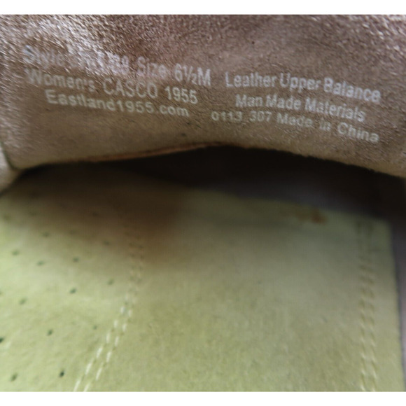 Eastland Shoes Womens 6.5 Moccasin Booties Casco 1955 Leather Fringe Bow Slip On - Picture 13 of 14